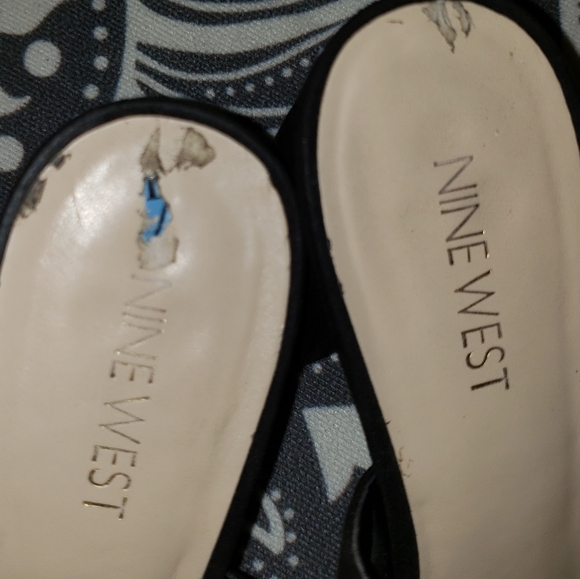 Nine West peep toe sling back mules size 7.5 - Picture 3 of 7